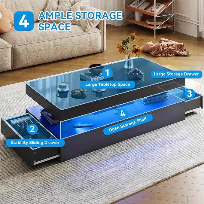 Modern Table Set Includes 70" Fireplace TV Stand & 47" Coffee Table - Image 7