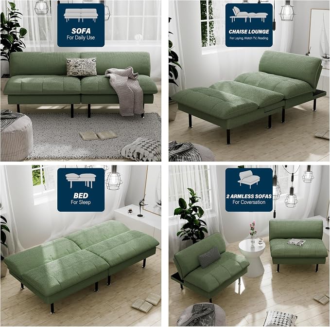 Ribilake 70" Futon Sofa Bed, 4 in 1 Multi-Function Couch Sleeper - Image 5