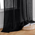 MIULEE Black Linen Curtains 84 Inch Length 2 Panels - Image 7