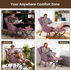 Welnow Lazy Chair with Ottoman, Modern Accent Chair with Armrests and a Side - Image 5