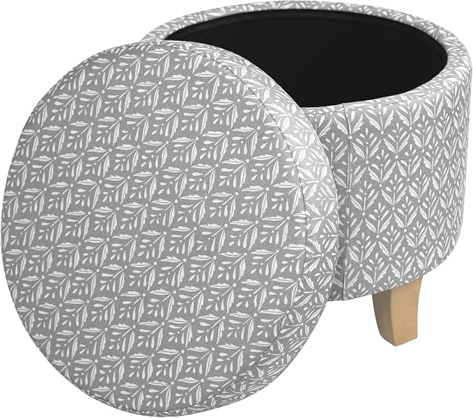 HomePop Upholstered Round Storage Ottoman|Homepop Home Décor|Upholstered Round by HomePop