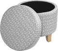 HomePop Upholstered Round Storage Ottoman|Homepop Home Décor|Upholstered Round by HomePop