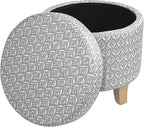HomePop Upholstered Round Storage Ottoman|Homepop Home Décor|Upholstered Round by HomePop