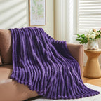 NEWCOSPLAY Fleece Ribbed Cozy Throw Blanket - Image 8