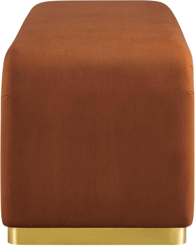 Modway EEI-6734-BRA-RUS Koda Performance Velvet Waterfall Long Bench, Brass Rust - Image 4