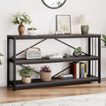 LVB Industrial Console Table, Metal and Wood Sofa Table, Rustic Entryway Table by LVB