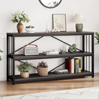 LVB Industrial Console Table, Metal and Wood Sofa Table, Rustic Entryway Table by LVB