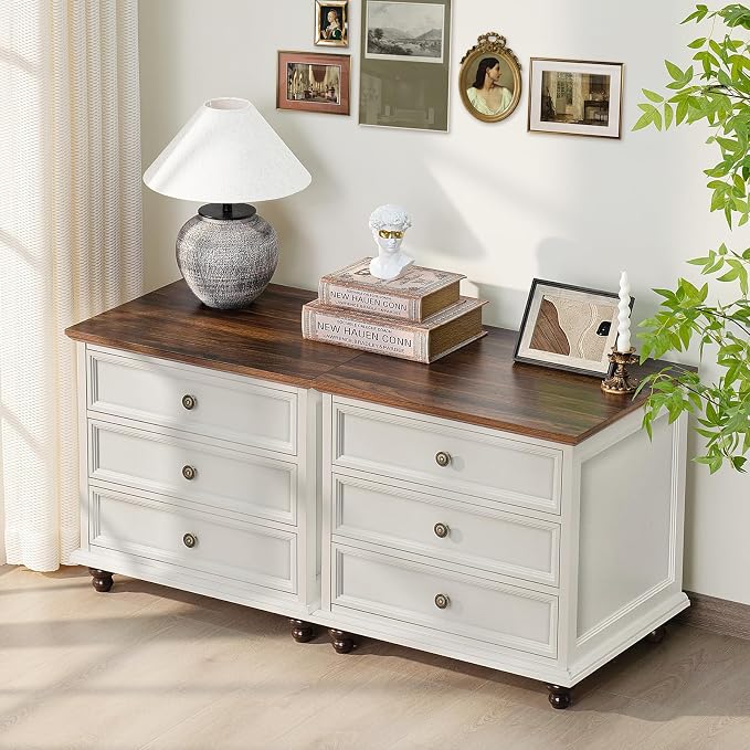 Joaxswe 24" Wide Farmhouse Night Stand, Large End Table - Image 7