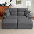 SUNWAVE 74" W Double Chaise Lounge Chair Indoor, Oversized Loveseat - Image 8