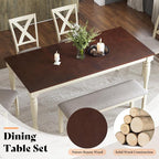 AMERLIFE 6-Piece Farmhouse Dining Table Set - Image 3