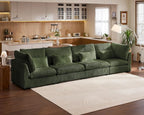 154" Oversized Corduroy Couch Modular Sectional Sofa, Washable Cloud Couch - Image 4