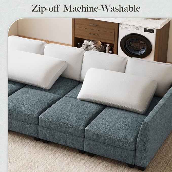 Belffin 111" Cloud Sectional Sleeper Sofa - Image 5