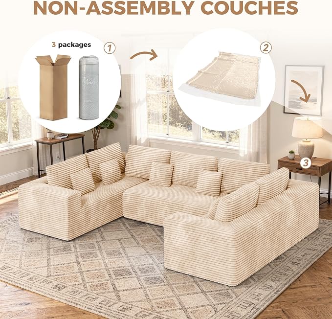 Luxanimarion 136'' Sectional Cloud Couches - Image 5