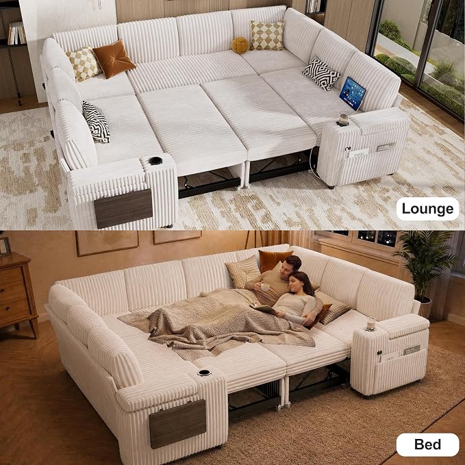 Vipbear 111" Modular Sectional Sleeper Sofa - Image 5