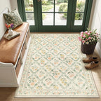 PLHXFR Area Rug Living Room: 3x5 Floral Washable Boho Carpet Beige Multi | by PLHXFRSoftAreaRugs