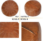 Thgonwid Unstuffed Moroccan Faux Leather Pouf Ottoman - Image 7