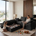 Upgrade Boneless Couch with Storage, Extra Deep&High Seat Modular Sectional - Image 3