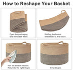 115L Extra Large Woven Cotton Rope Blanket Basket - Image 8