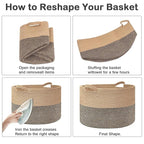 115L Extra Large Blanket Basket, Woven Rope Laundry Basket Hamper - Image 8