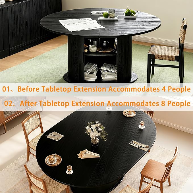 Wildhome Extendable Round Dining Table - Image 4