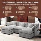 Ihanherry 111.4" U Shaped Modern Cloud Sofa Modular Sectional Couch - Image 6