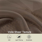 Chocolate Sheer Curtains 84 Inches Long 2 Panels, Soft Light Filtering Curtains - Image 7