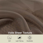 Sheer Chocolate Curtains for Bedroom Living Room 63 Inch Length 2 Panels - Image 3