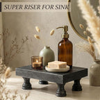 EOSAHR Stylish Rustic Pine Wood Riser Display Stand - Image 3