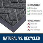 OLANLY Front Door Mat Outside 47x17, All-Season Absorbent Rubber Doormat | Grey - Image 5
