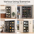 Polup Display Cabinet with 3 Side Tempered Glass, Metal Storage Cabinet & - Image 7