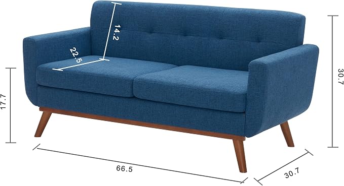 Kingfun 65" W Loveseat Sofa - Image 3