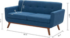 Kingfun 65" W Loveseat Sofa - Image 3