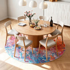 Rugflix Round Area Rugs 4Ft for Living Room, Washable Colorful Circle Rug | - Image 2