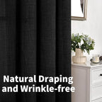 YoungsTex Linen Black Curtains 84 Inch Length 2 Panels - Image 8