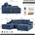 96" Sectional Couches for Living Room Cloud Couch Sofa - Image 2