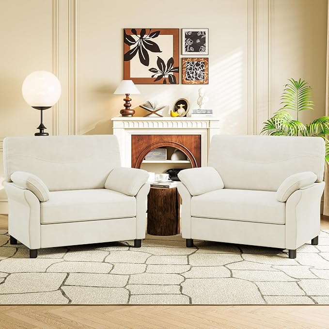 44.5" Oversized Accent Chair, Comfy Chenille Fabric Living Room Chairs - Image 9