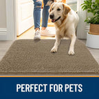 OLANLY Dog Door Mat for Muddy Paws 59x24, Super Absorbent Chenille Mud Mat | Tan - Image 6