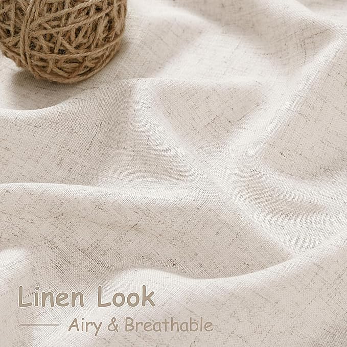 Beige Linen Curtains for Kitchen Windows Over Sink - Image 4