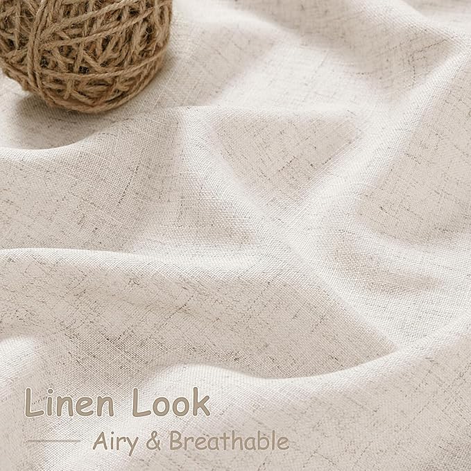 Beige Farmhouse Curtains 30 Inch Length - Image 4