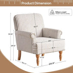 HUIMO Linen Fabric Accent Chair, Mid-Century Modern Armchair - Image 2