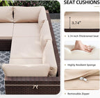 UPHA 9 Pieces Patio Furniture Sets, Wicker Outdoor Sectional Sofa Couch - Image 5