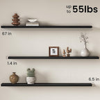 Fun Memories 67 Inch Fireplace Mantel Shelf, Deep Floating Shelves - Image 3