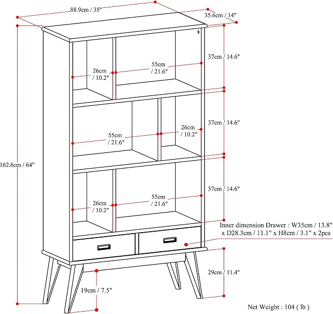 SIMPLIHOME Draper Bookcase - Image 3