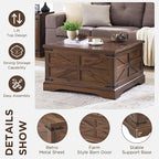 JXQTLINGMU 36" Lift Top Coffee Table - Image 5