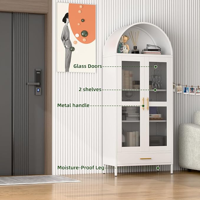 VEXPOR 73" Tall Arched Display Cabinet - Image 5