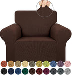 Stretch Chair Sofa Slipcover, Single Couch Cover, Chocolate | 1-Piece Washable by KEKUOU