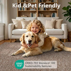 5x7 Coffee/White Area Rug Washable Non-Slip Soft - Image 8