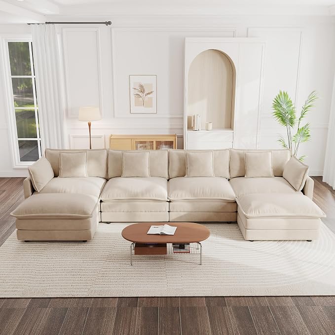 mikibama Modular Sectional Sofa, 146.5 Inch U Shaped Couch Set - Image 9