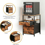 Herture Mini Fridge Stand with 3 Storage, Mini Fridge Cabinet, Beverage Fridge - Image 3
