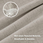 MIULEE 100% Blackout Linen Curtains 42 x 84 Inch Pebble Taupe 2 Panels | - Image 3